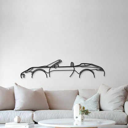 Porsche 911 Model 991 vintage metal wall sculpture for living room display