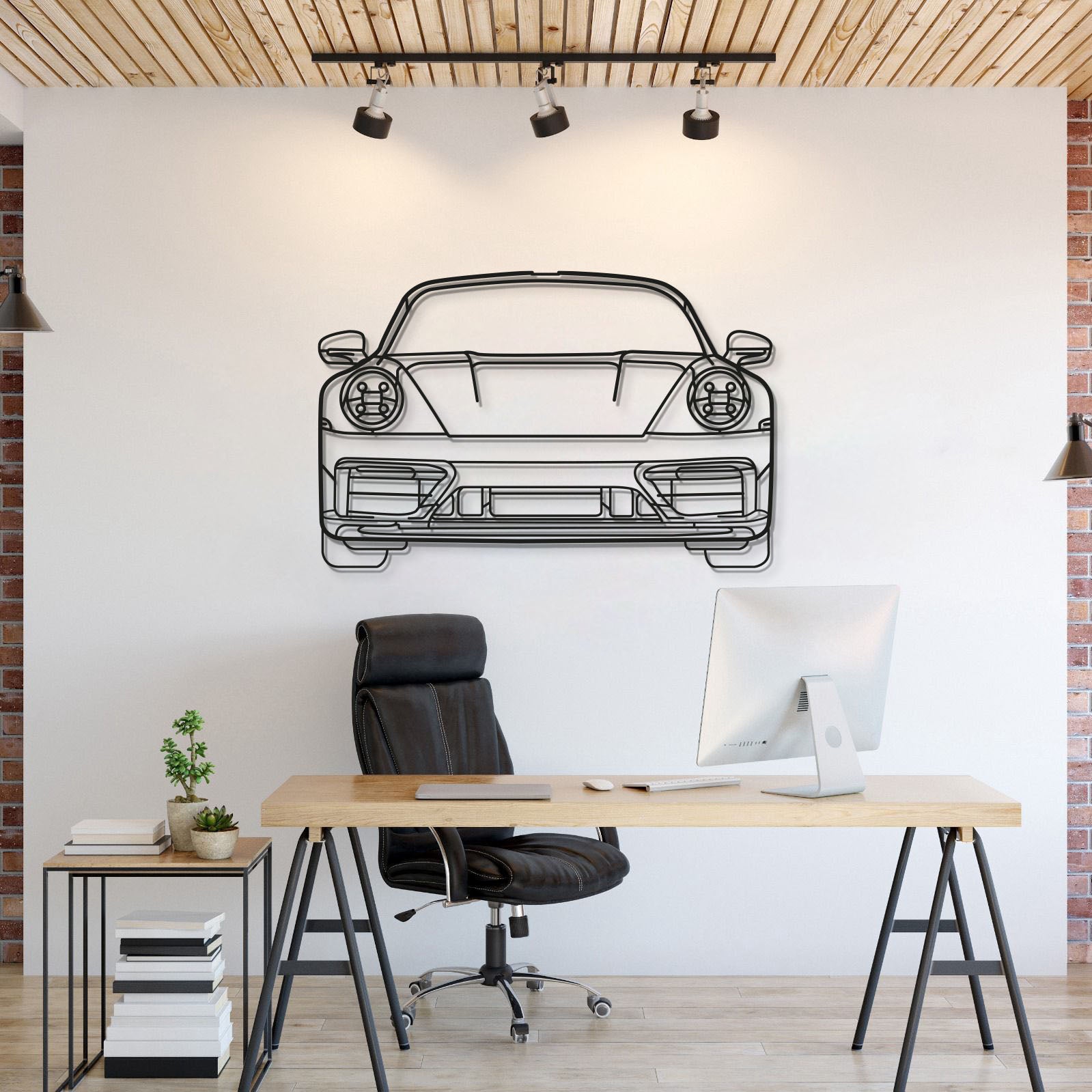 Front View Metal Car Wall Art - MT0865