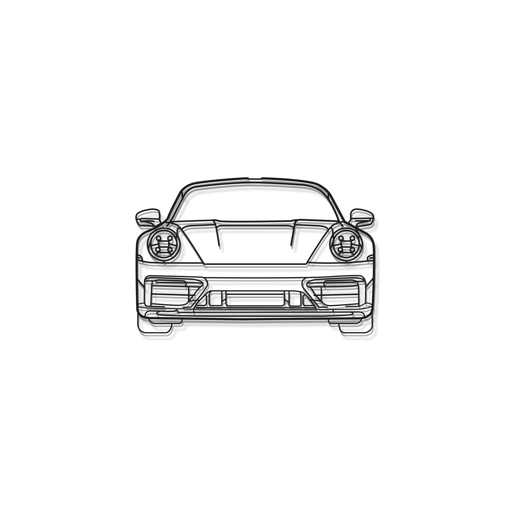 911 Model 992 Front View Metal Car Wall Art - MT0865