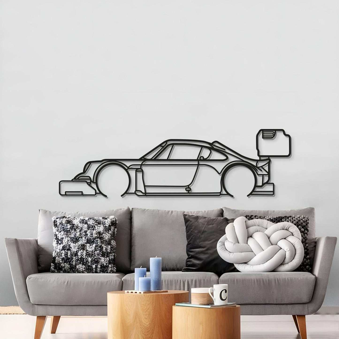 Porsche 911 Pikes Peak detailed metal wall art in matte finish for man cave