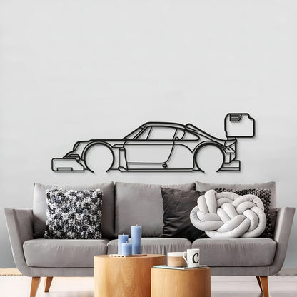 Porsche 911 Pikes Peak detailed metal wall art in matte finish for man cave