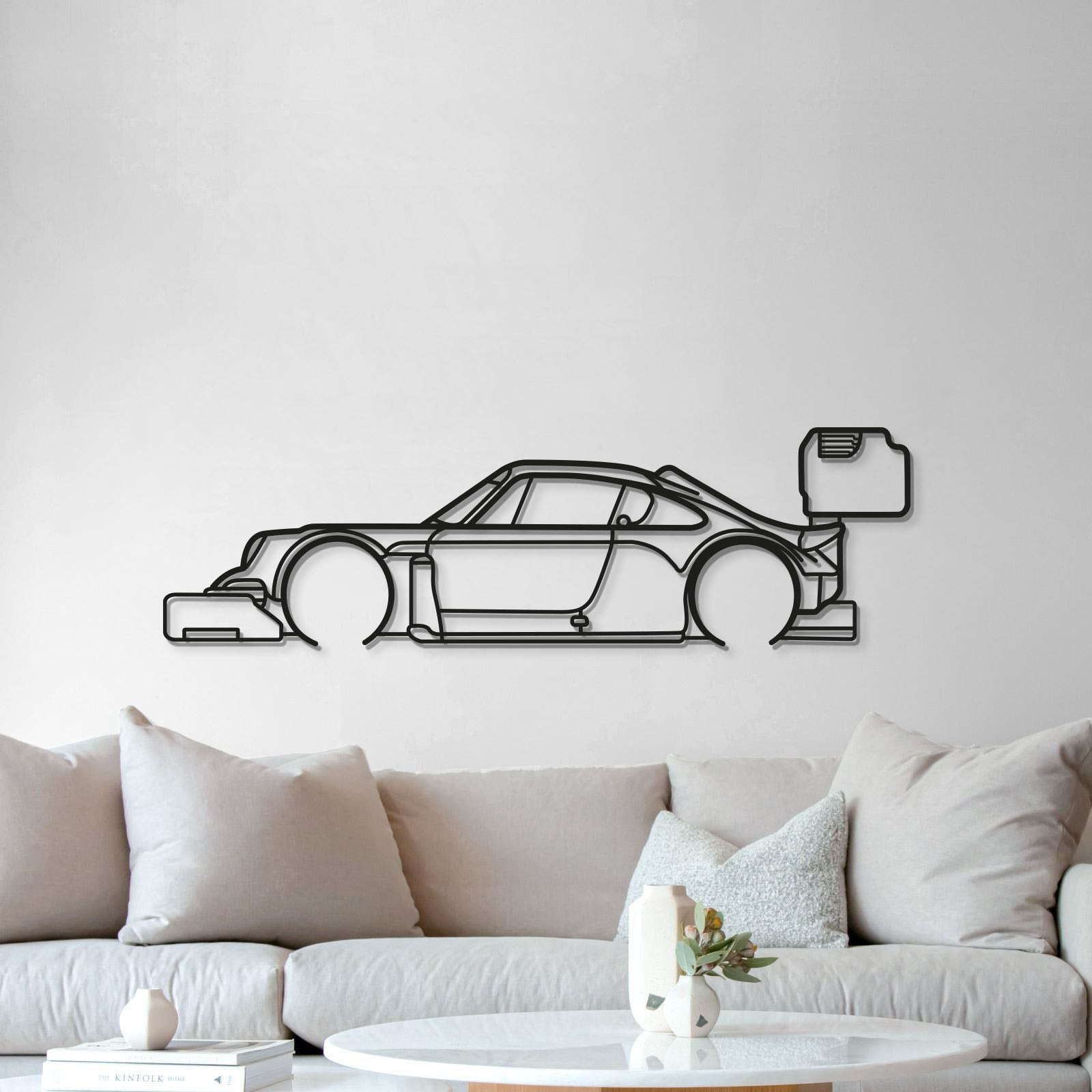 Porsche 911 Pikes Peak vintage metal wall sculpture for living room display