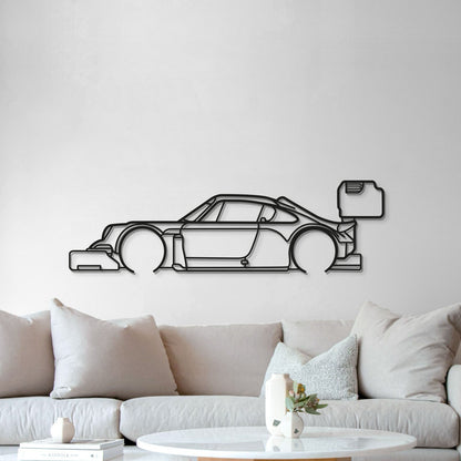 Porsche 911 Pikes Peak vintage metal wall sculpture for living room display