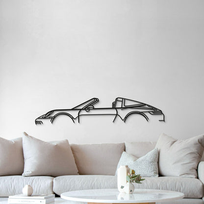 Porsche 911 Targa 992 classic metal wall sculpture for living room display