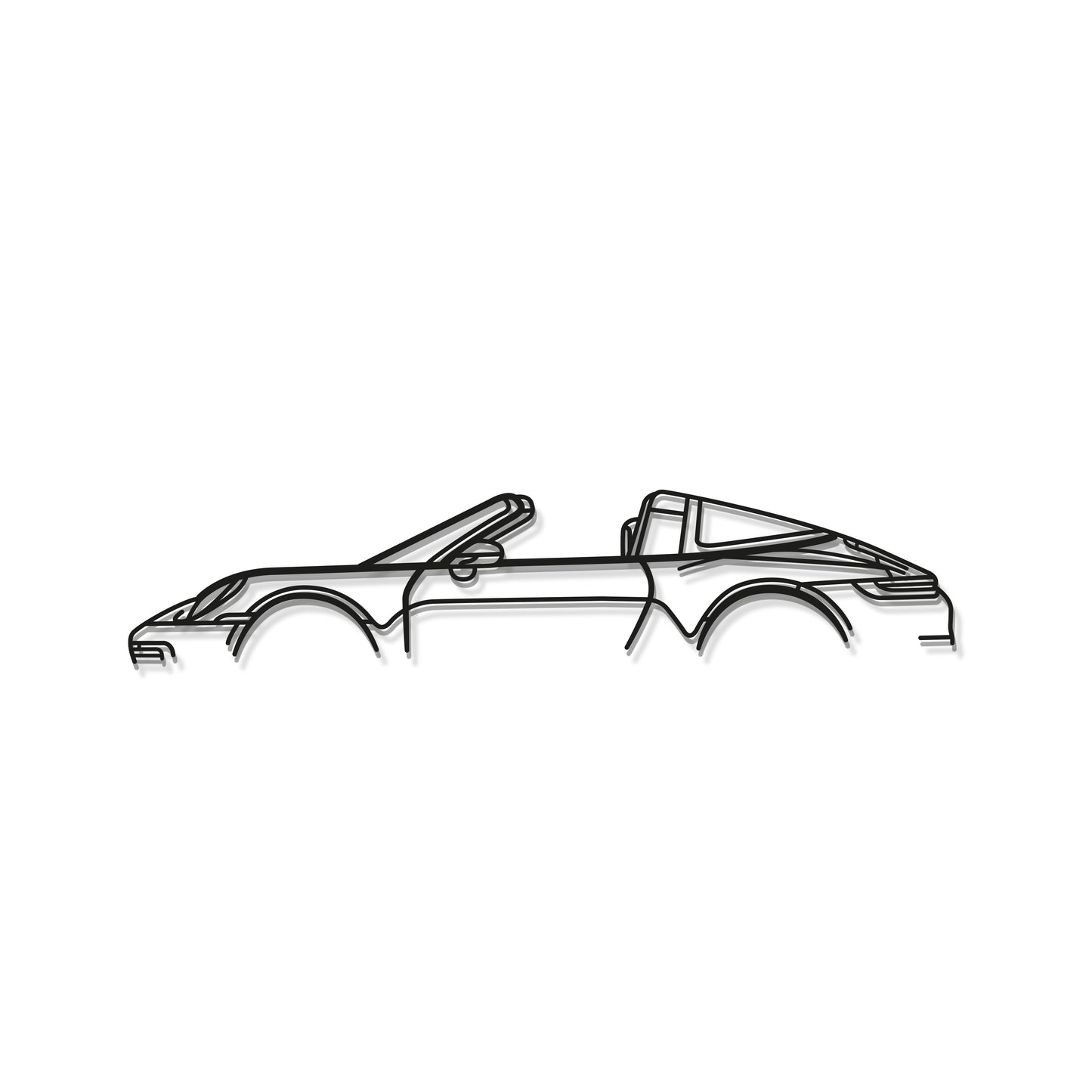 Laser cut steel Porsche 911 Targa 992 wall art perfect for design aficionados