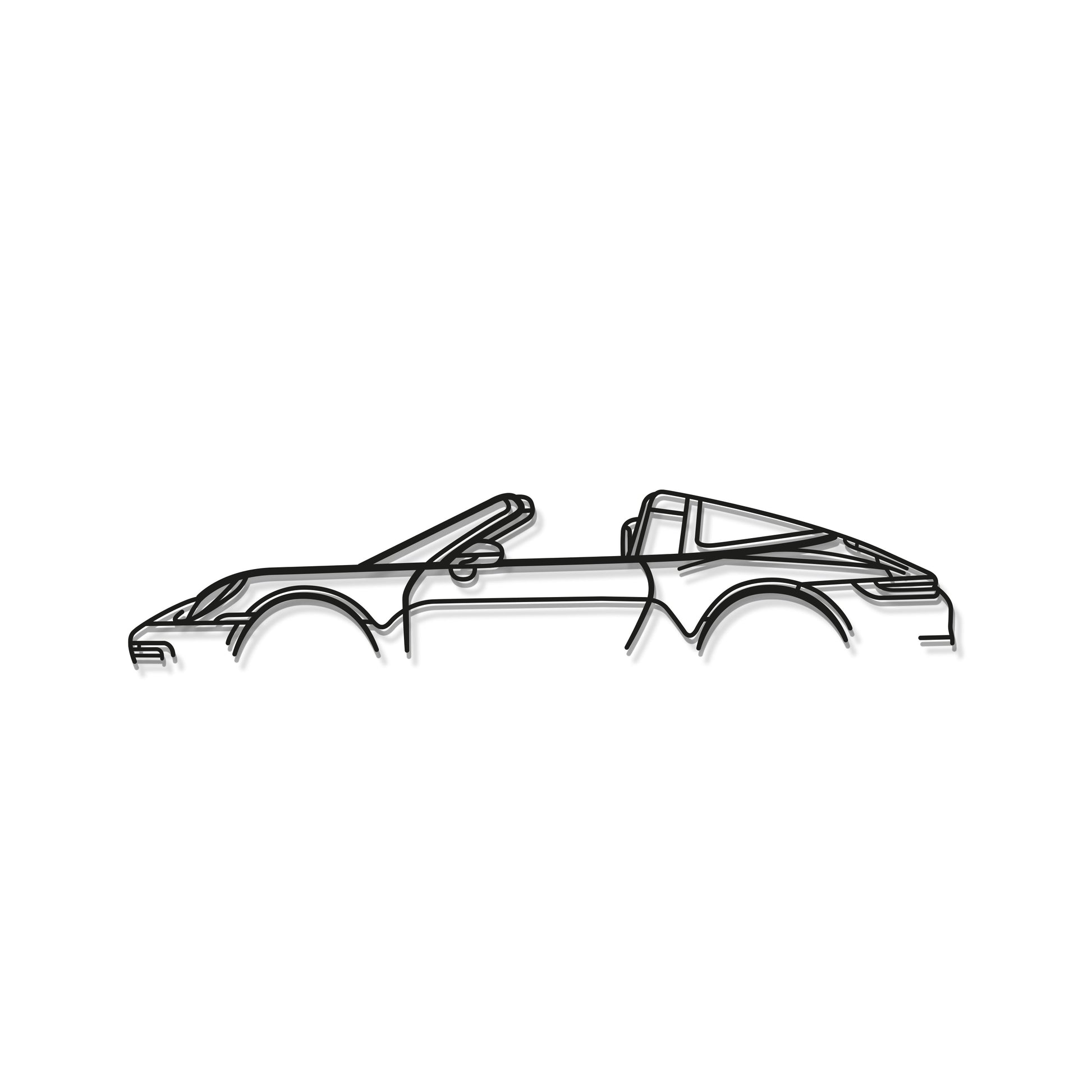 Laser cut steel Porsche 911 Targa 992 wall art perfect for design aficionados