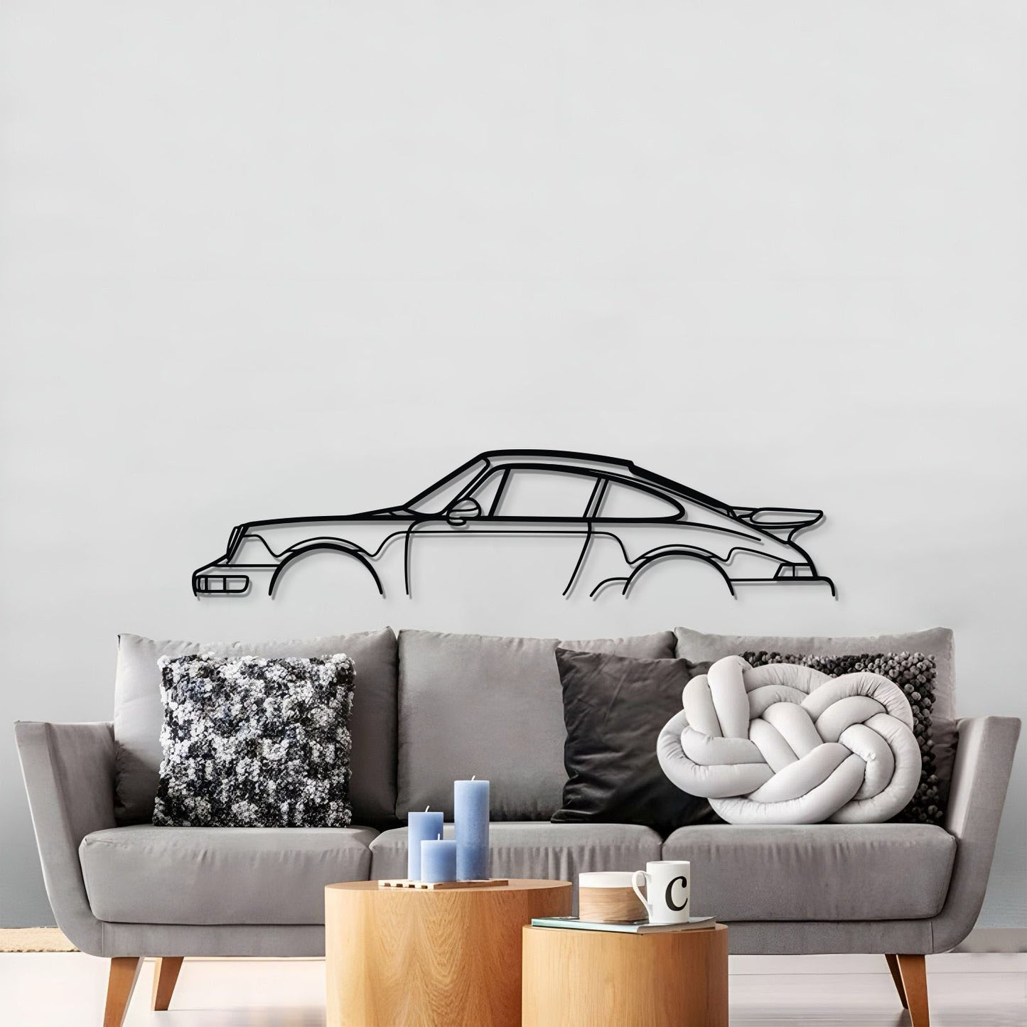 Elevate your décor using the Porsche 964 Turbo profile as wall art
