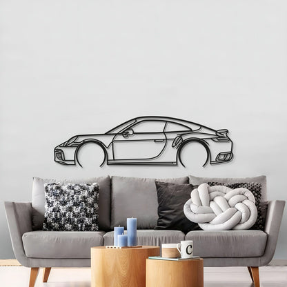 Porsche 911 Turbo S 992 detailed wall art in matte finish for man cave