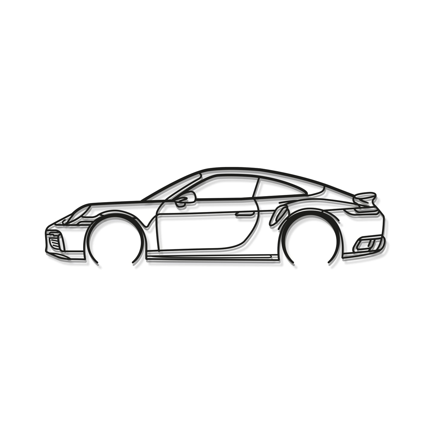 Laser cut steel Porsche 911 Turbo S 992 wall art perfect for performance car fans