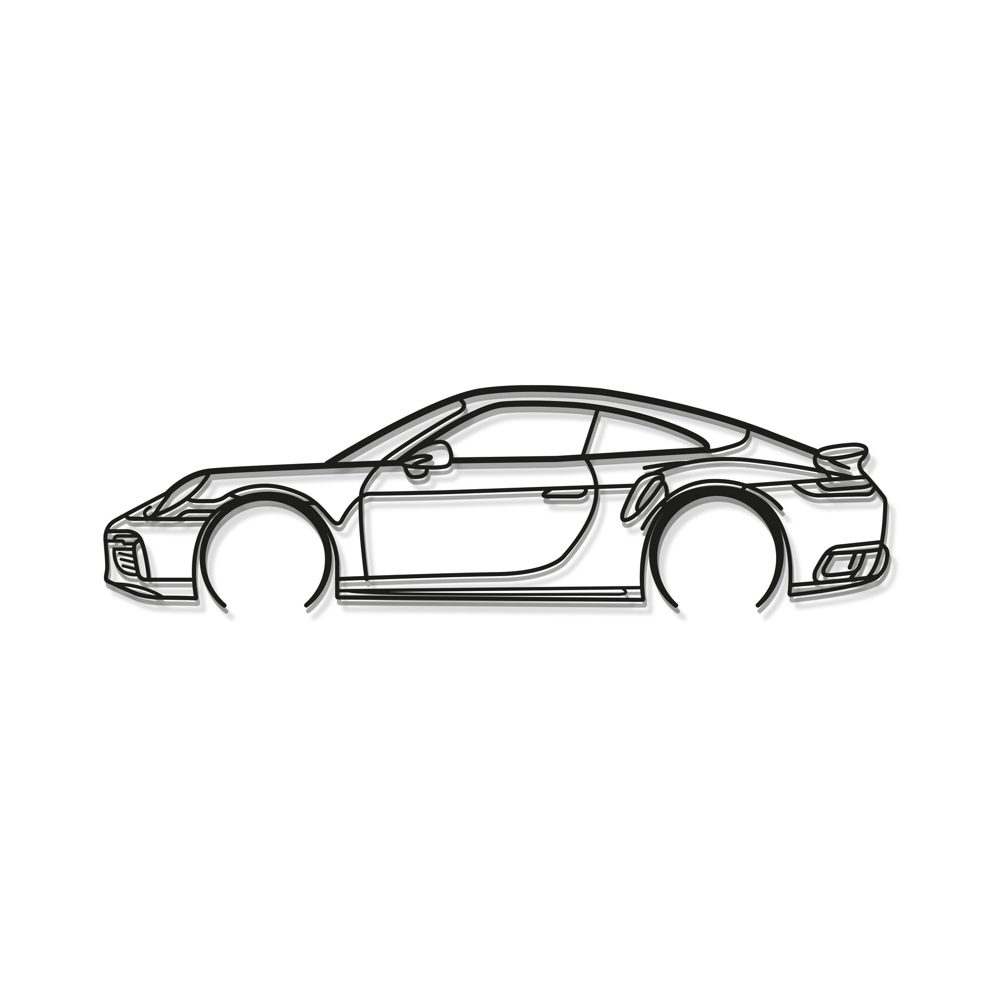 Laser cut steel Porsche 911 Turbo S 992 wall art perfect for performance car fans
