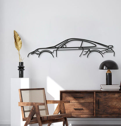 Retro 911 Turbo S Model 997 steel wall sculpture for Porsche enthusiasts