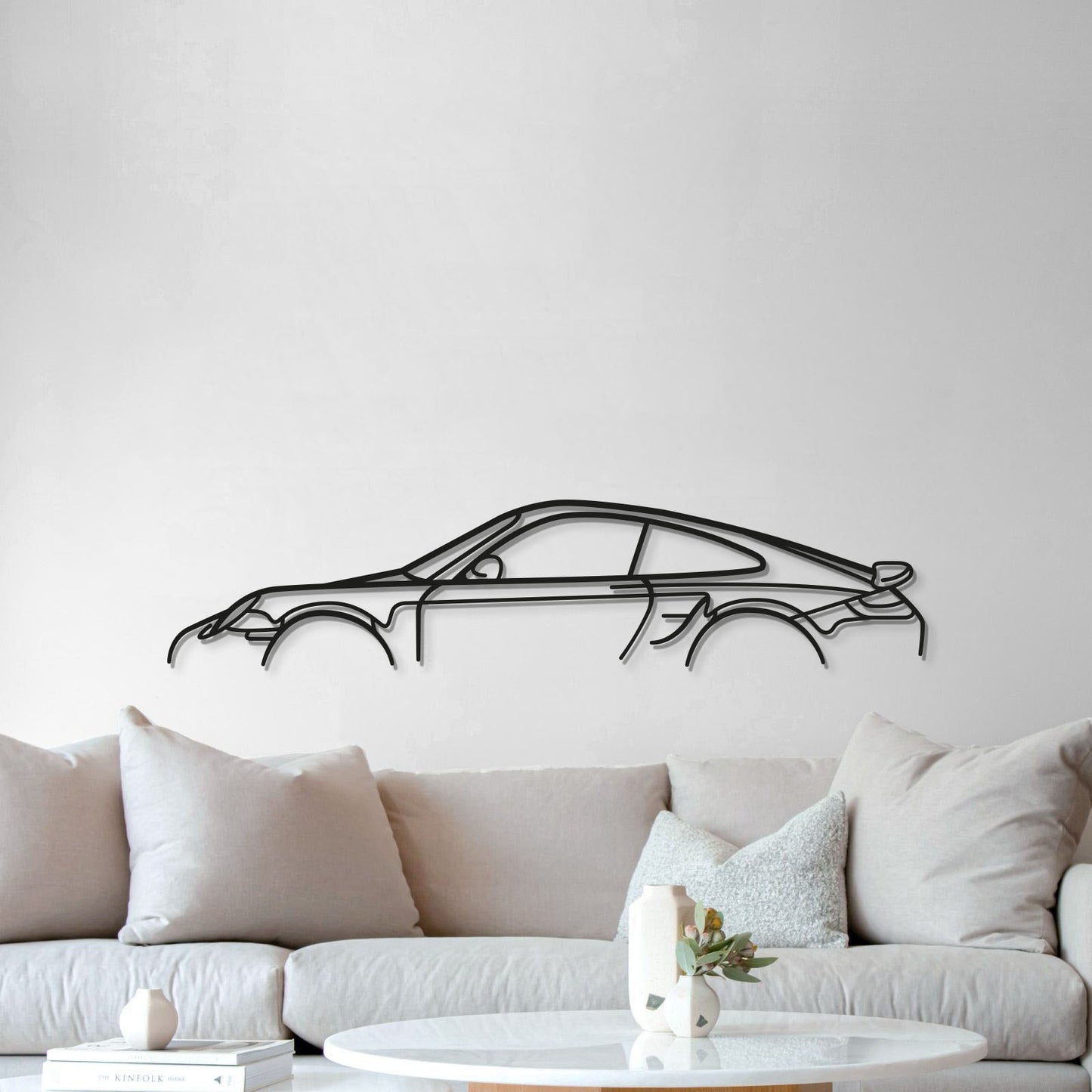 Laser cut 911 Turbo S Model 997 steel wall decor aerodynamic car silhouette