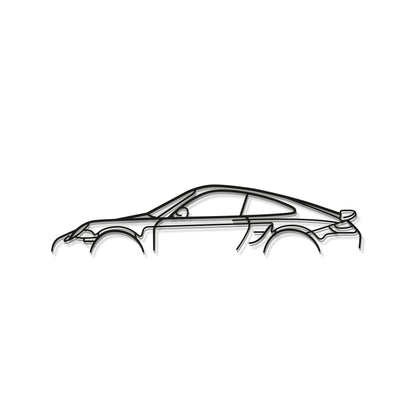 Detailed metal wall silhouette of 911 Turbo S Model 997 iconic sports car