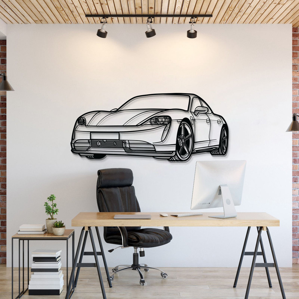 Taycan Perspective Metal Car Wall Art - MT1133