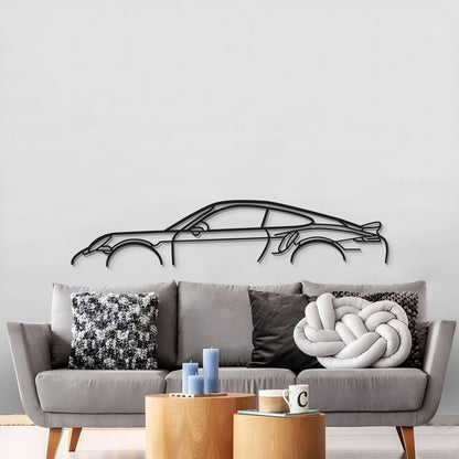 Porsche 911 Turbo S 991 detailed wall art in matte finish for man cave