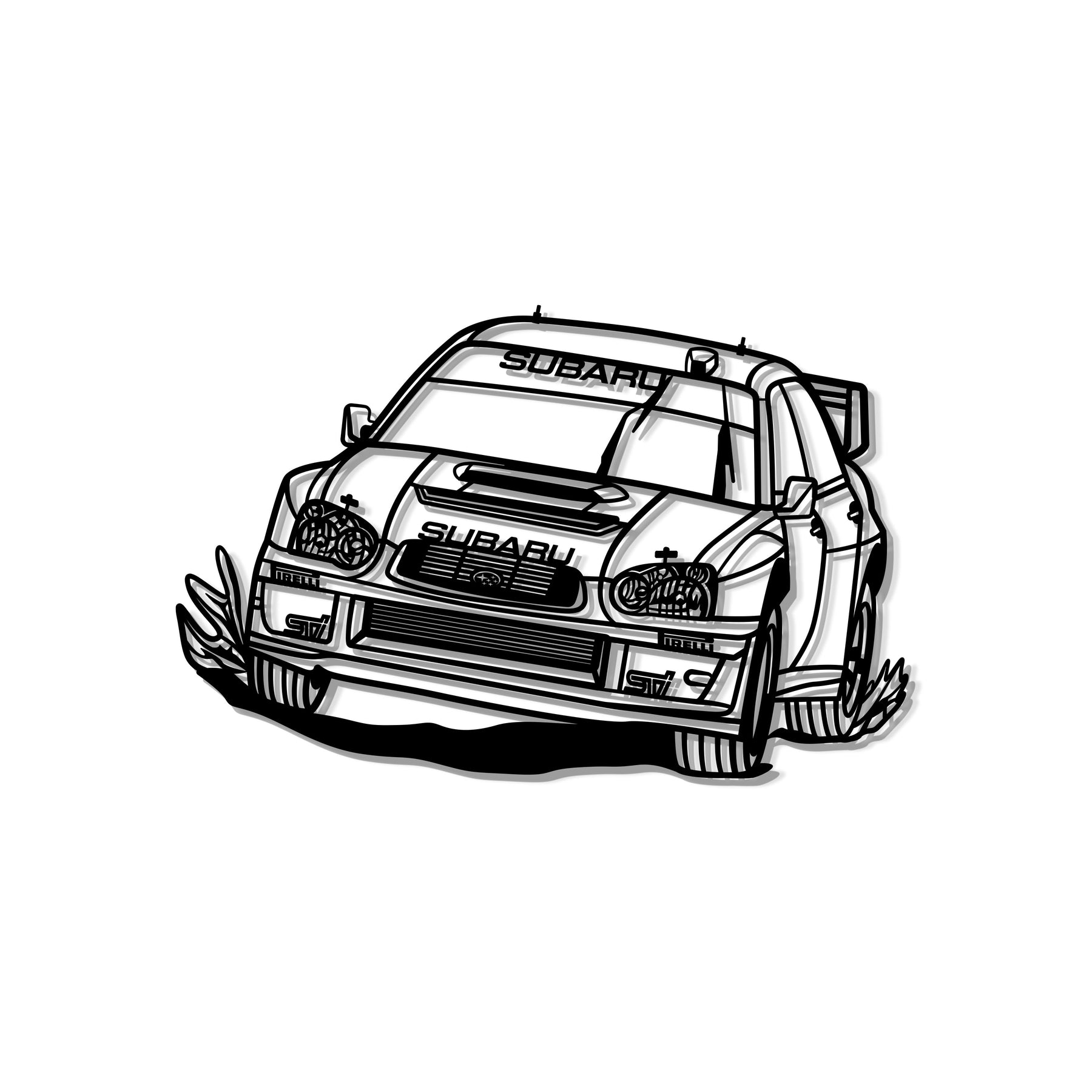 Impreza WRX STI Blobeye WRC Perspective Metal Car Wall Art - MT1190