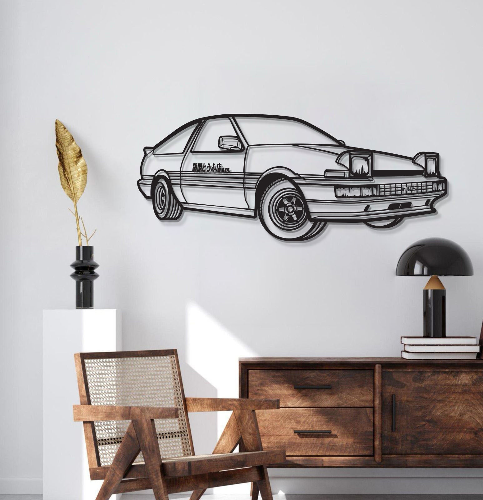 Corolla AE86 Perspective Metal Car Wall Art - MT1124