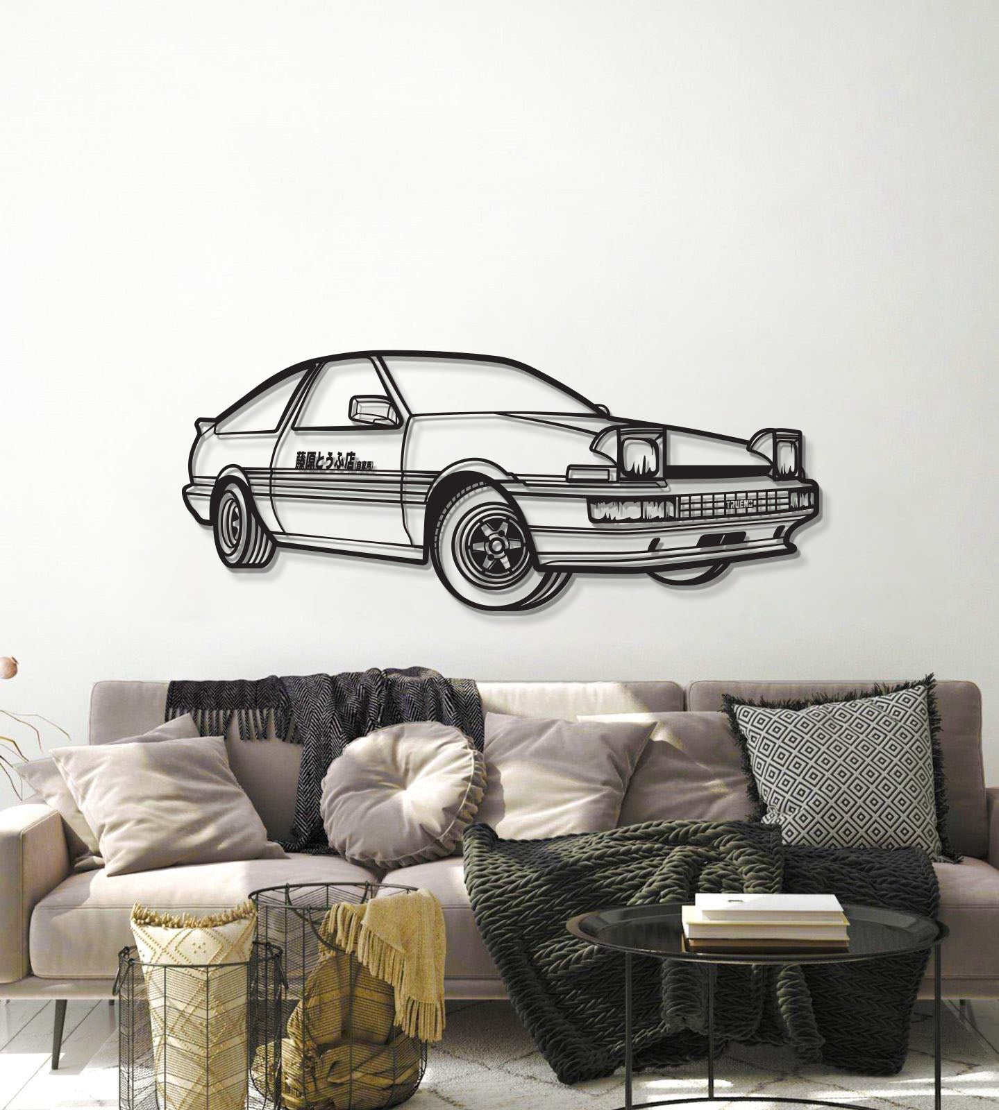 Corolla AE86 Perspective Metal Car Wall Art - MT1124