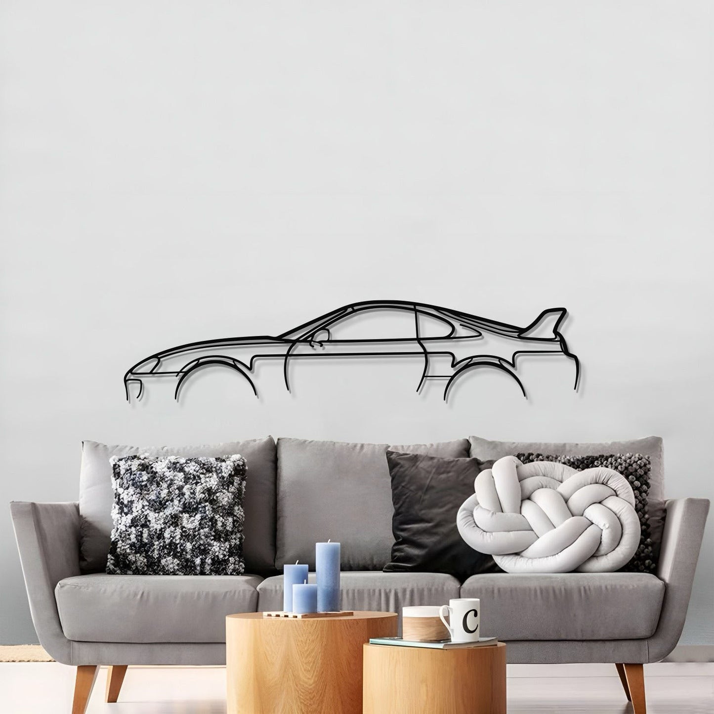 Large Toyota Supra MK4 perspective wall art for garage or man cave