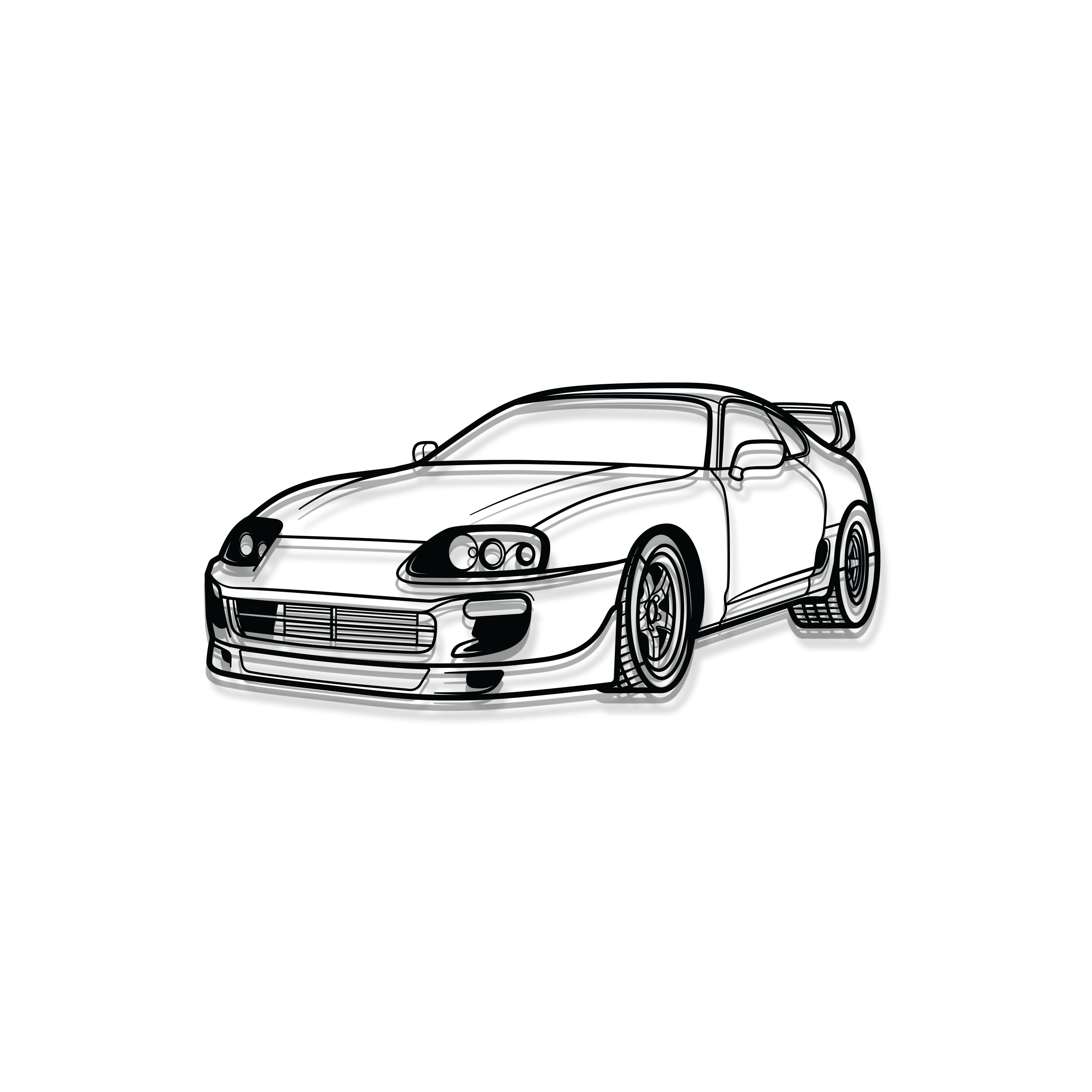 Supra MK4 Perspective Metal Car Wall Art - MT1136