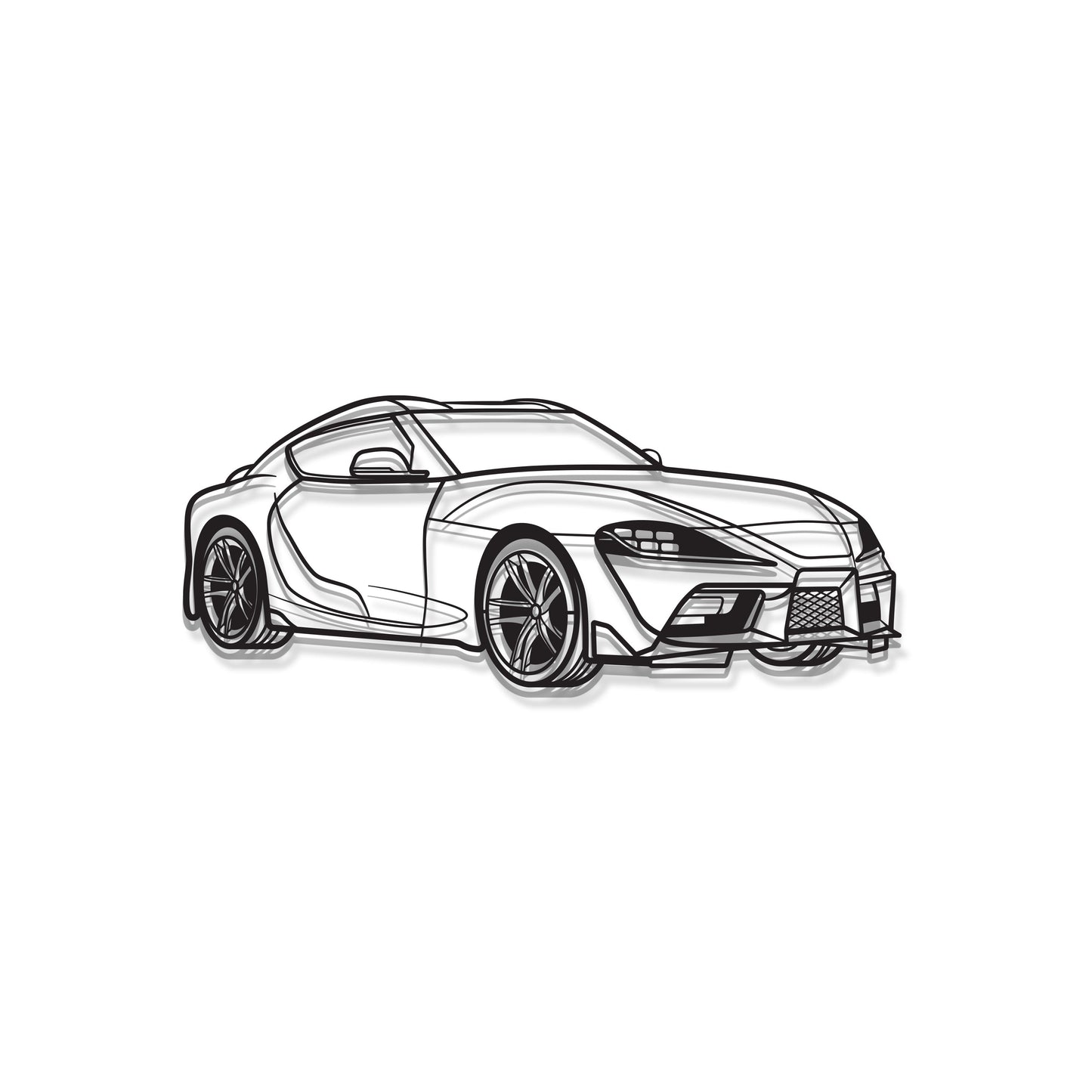 2023 Supra MK5 metal wall art – performance coupe décor with 1 cm depth effect