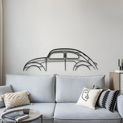 Modern Volkswagen Beetle Wall Hanging In Textured Black Steel