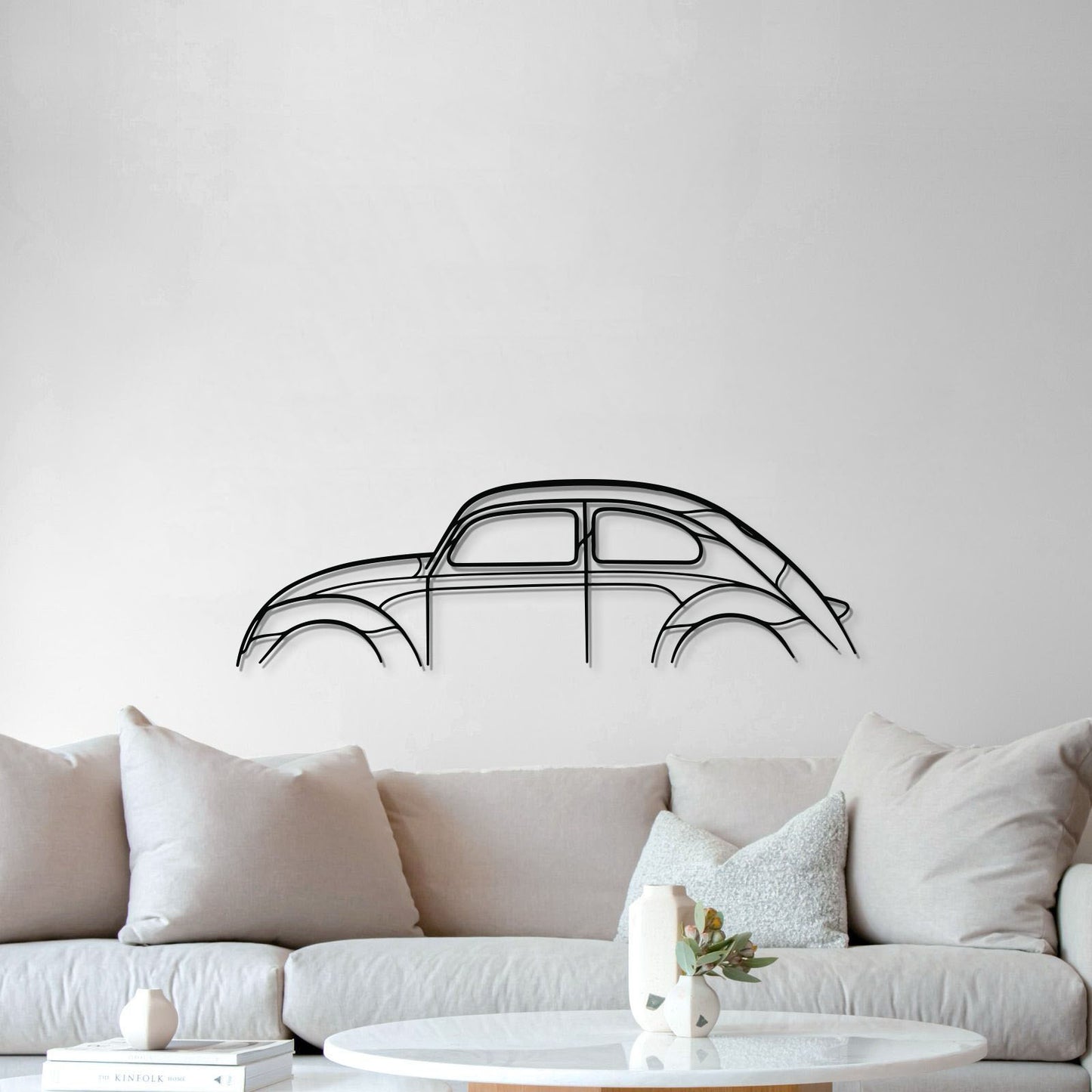 Volkswagen Beetle Metal Wall Art Lifted 1 Cm From Wall For 3D Effect
