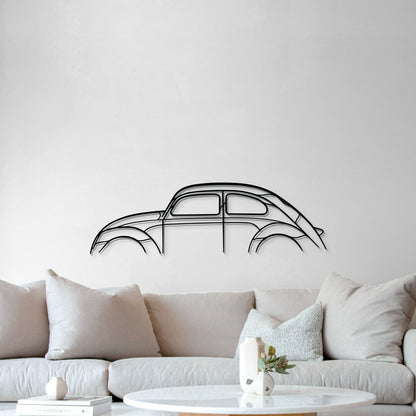 Volkswagen Beetle Metal Wall Art Lifted 1 Cm From Wall For 3D Effect