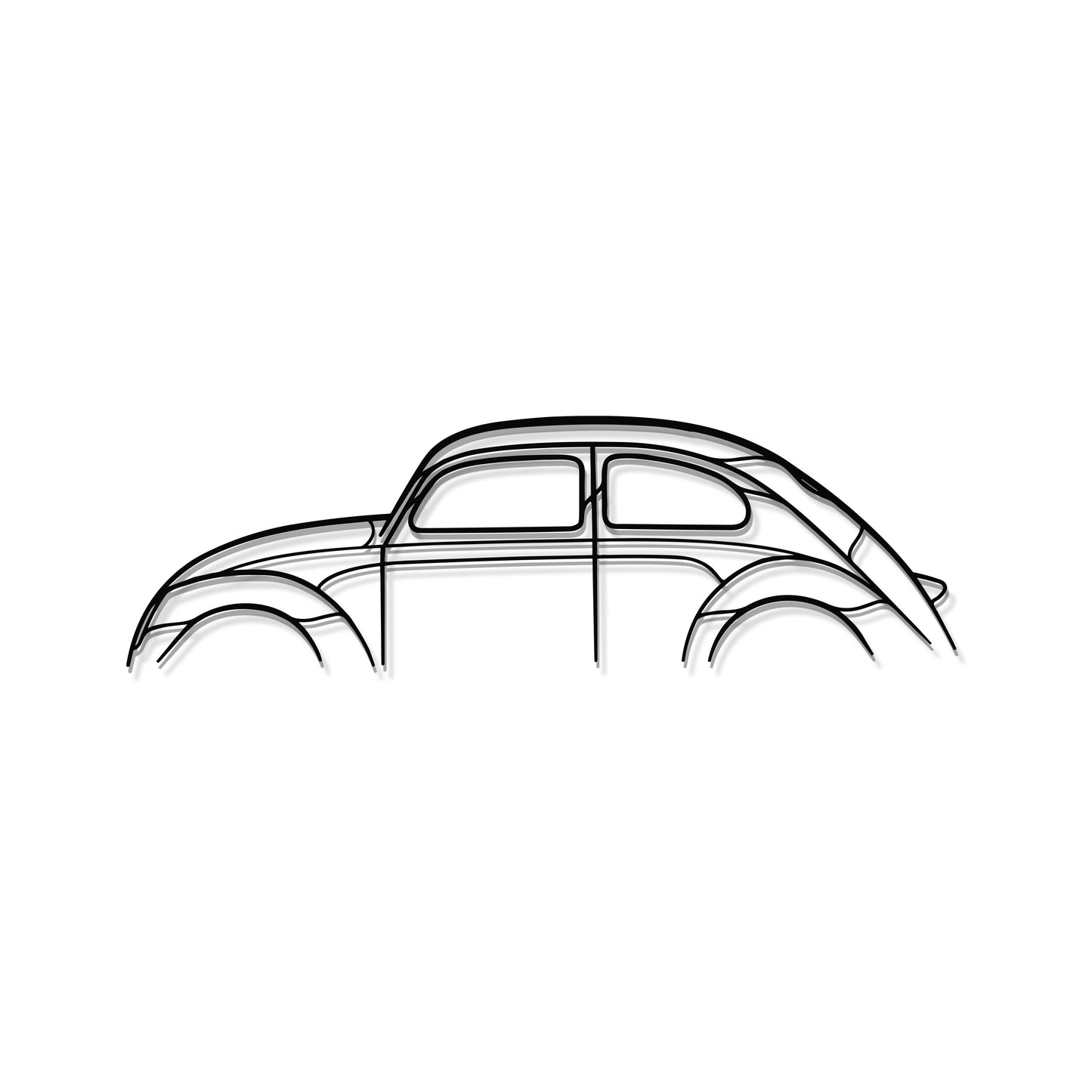 Industrial Style Volkswagen Beetle Metal Wall Decor Minimalist Silhouette