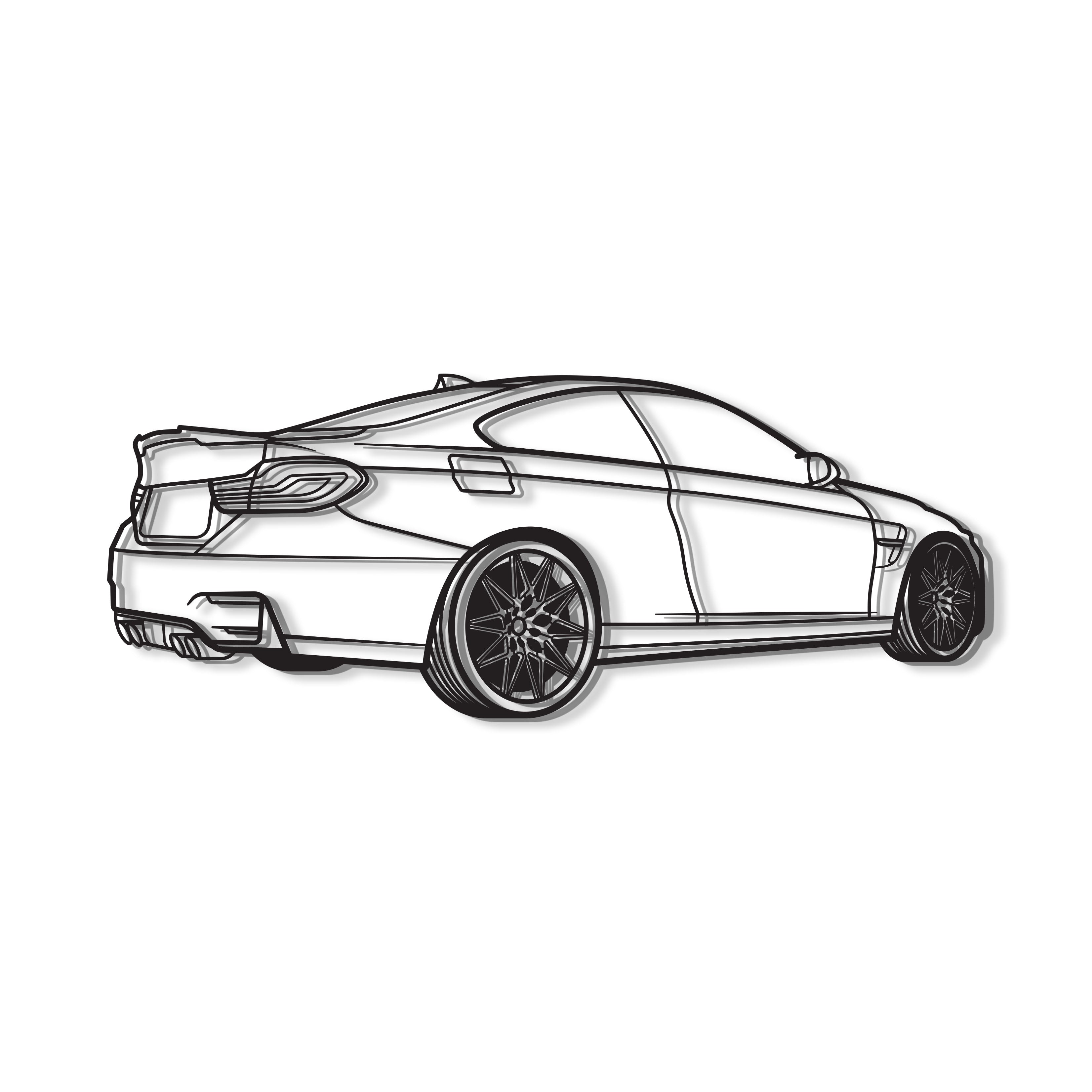 M4 Back Perspective Metal Car Wall Art - MT1299