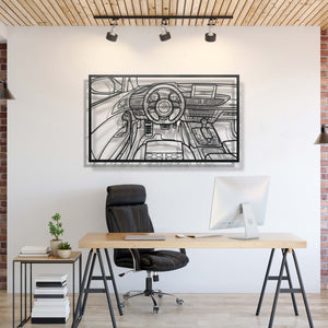 Metal frame wall art showcasing RS6 Avant cockpit perspective