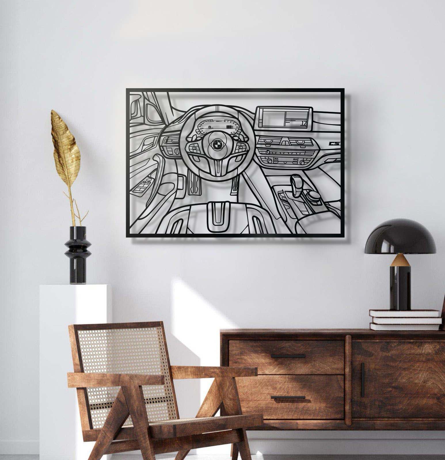 Automotive wall art: M5 CS cockpit metal design