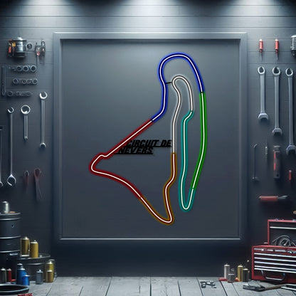 Rennstrecke Circuit De Nevers aus Metall und Neon - MTN0122