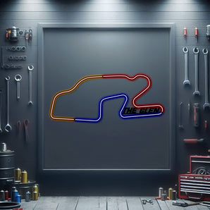 Watkins Glen International neon track wall art – laser‑cut steel décor for legendary American road racing fans