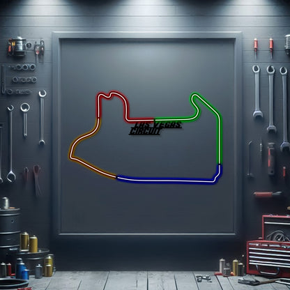 Las Vegas Strip Circuit neon track wall art – laser-cut steel décor for F1 Grand Prix fans