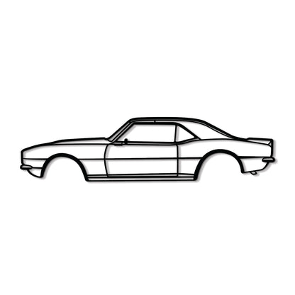 1968 Chevrolet Camaro metal art – durable design lifted 1 cm off wall using hidden screws 