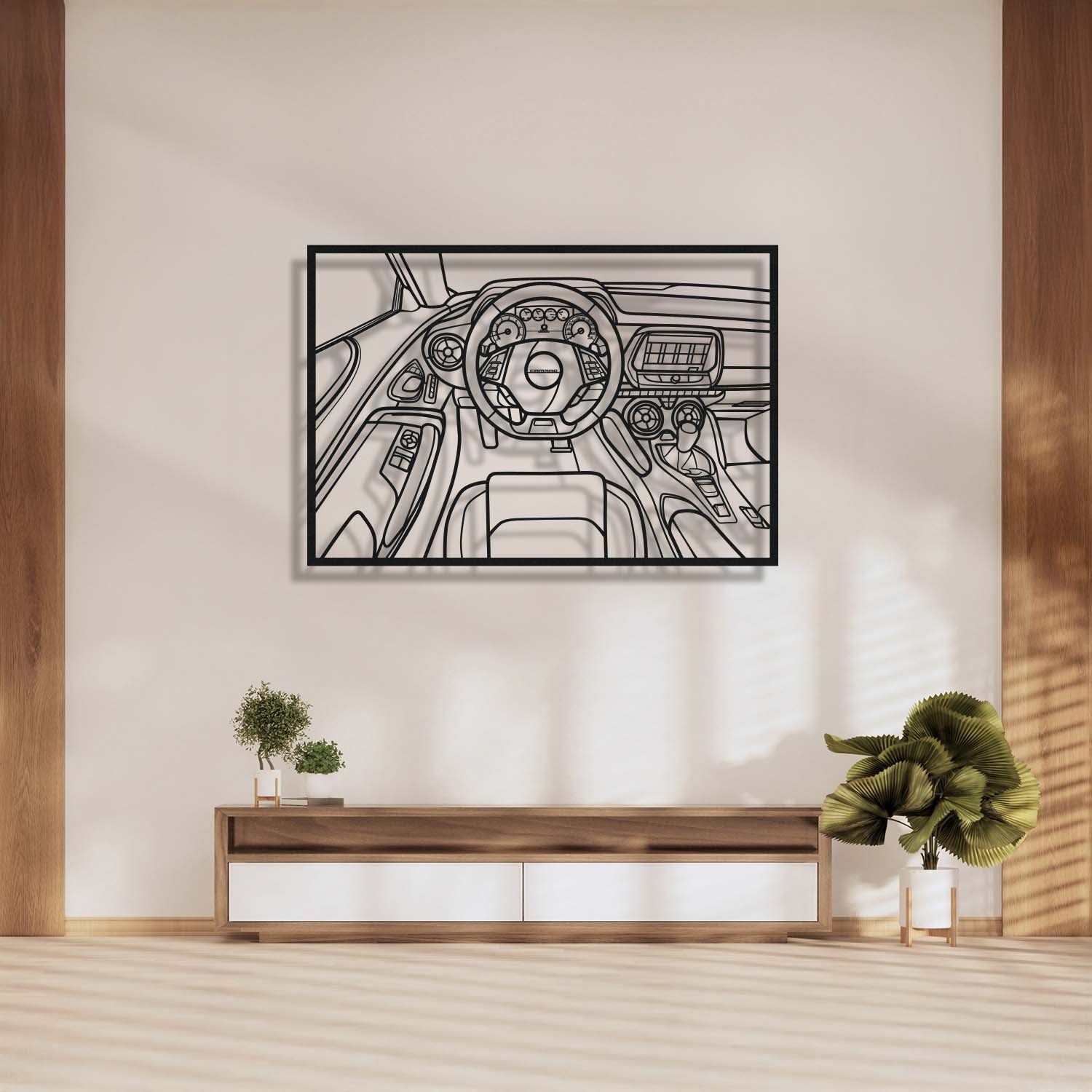 Chevrolet Camaro driver’s cockpit metal frame wall art