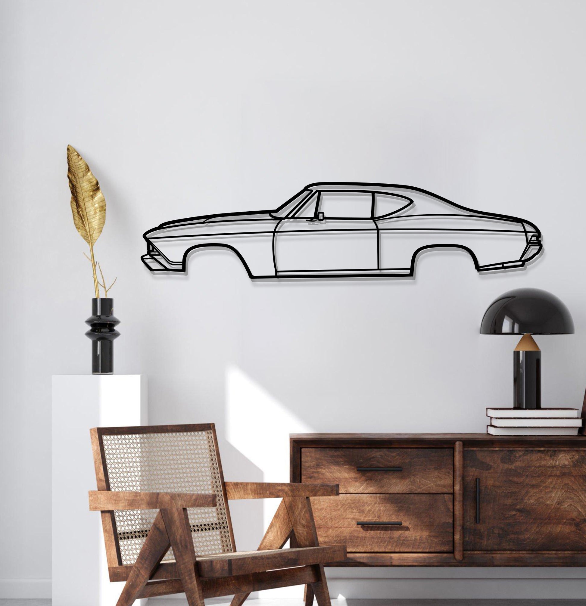 Chevelle SS (1968) laser‑cut metal wall décor – vintage powerhouse car profile