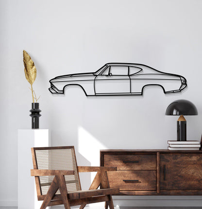 Chevelle SS (1968) laser‑cut metal wall décor – vintage powerhouse car profile