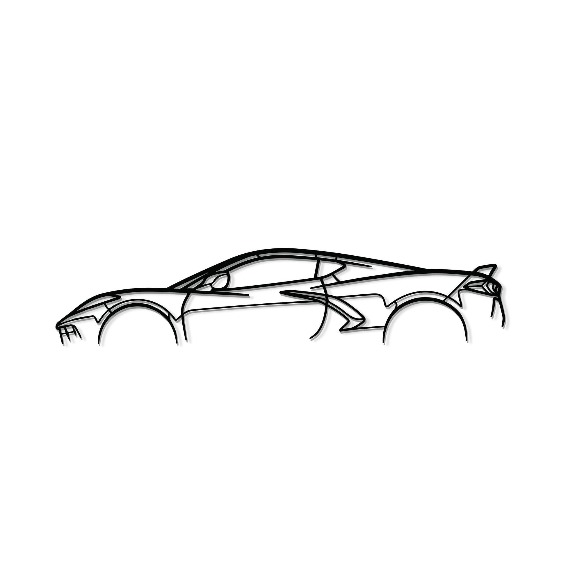 Elevate your garage or office with the streamlined Corvette C8 silhouette