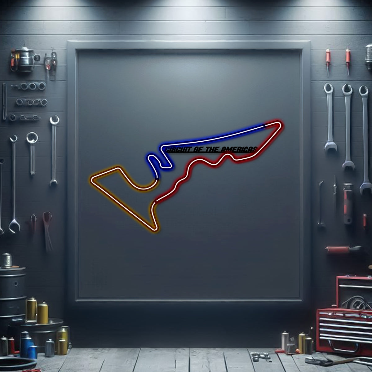 Circuit of The Americas Metal Neon Race Track - MTN0124 – Modello Turbo