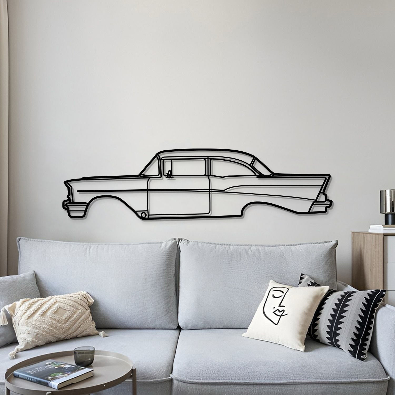 Classic 1957 Chevrolet Bel Air metal wall decoration for automotive fans