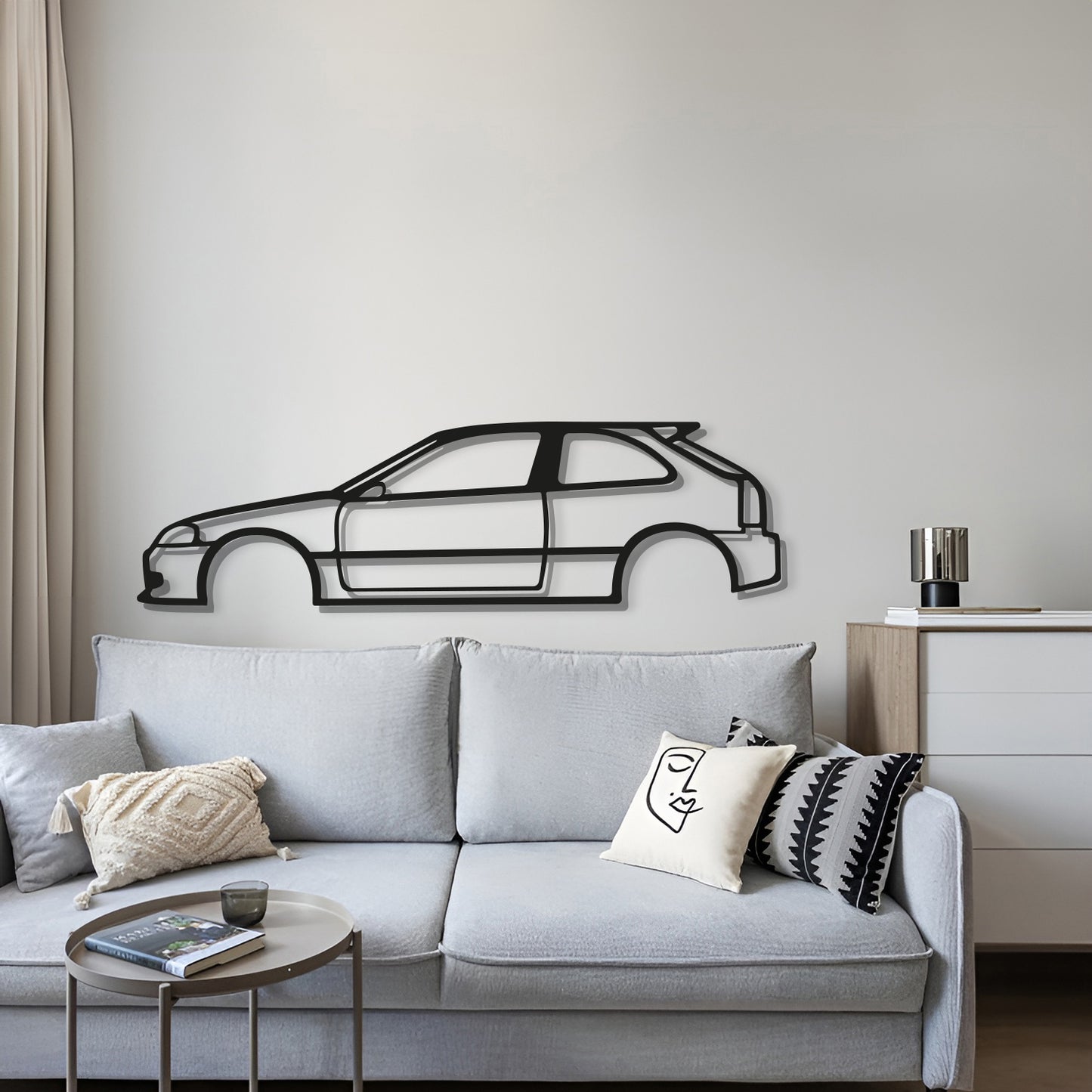 Honda Civic EK textured powder-coated wall art makes an ideal gift for vintage Civic fans