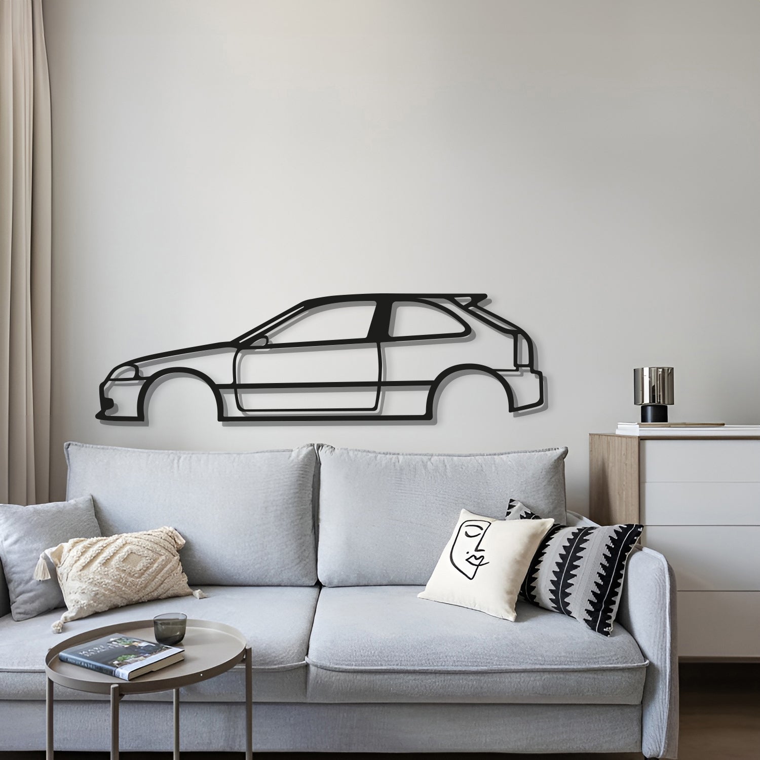 Honda Civic EK textured powder-coated wall art makes an ideal gift for vintage Civic fans
