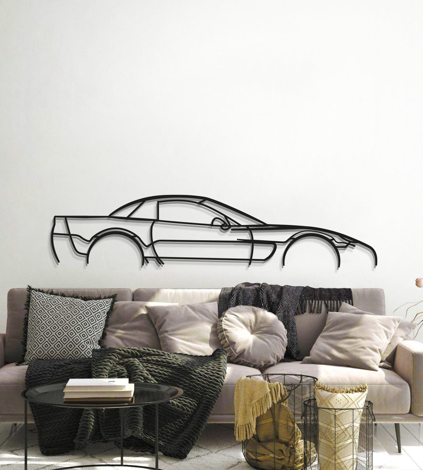 Modernize your man cave with the detailed metal silhouette of the 2002 Corvette C5 Z06