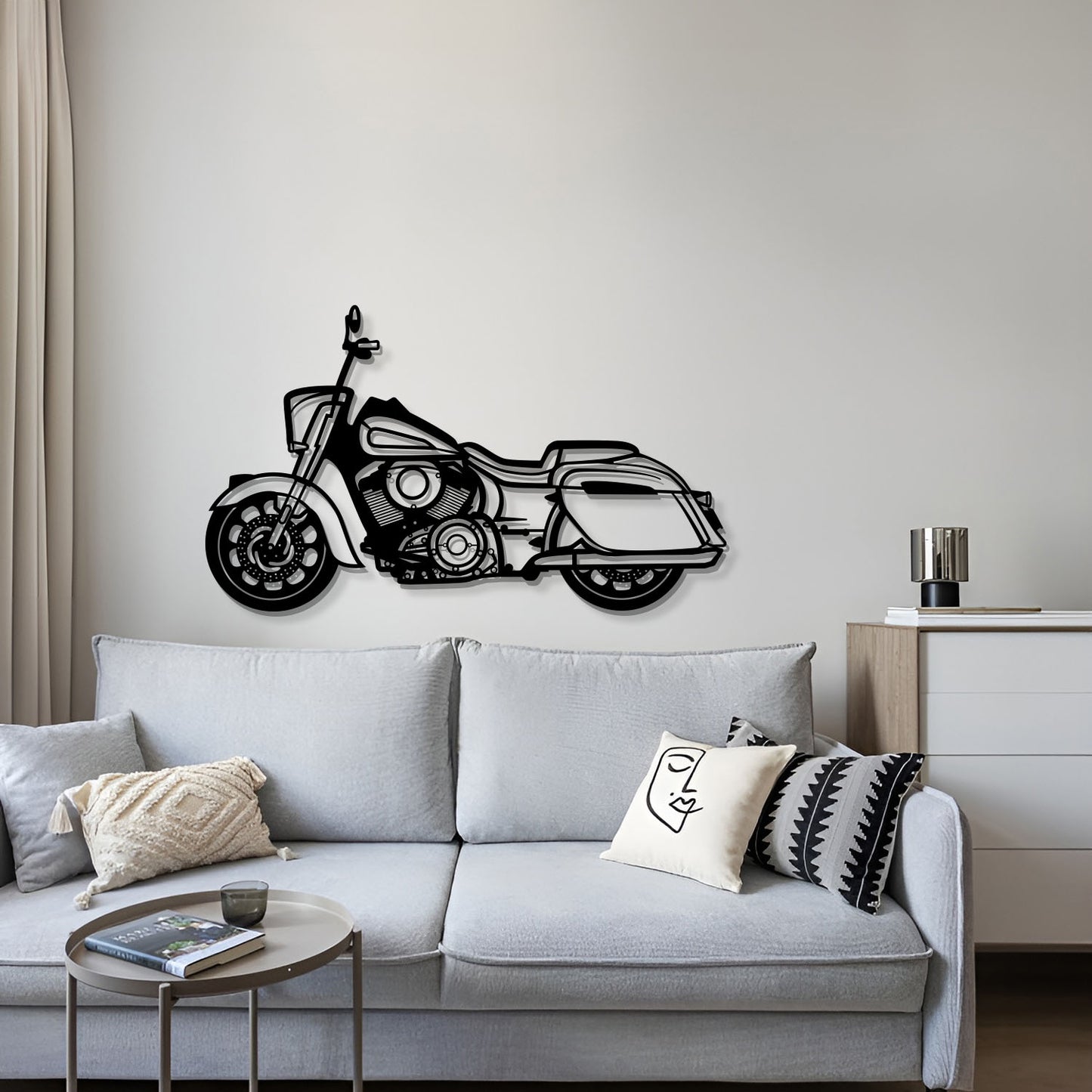 Indian Springfield Dark Horse laser-cut metal artwork makes an ideal gift for motorcycle enthusiasts