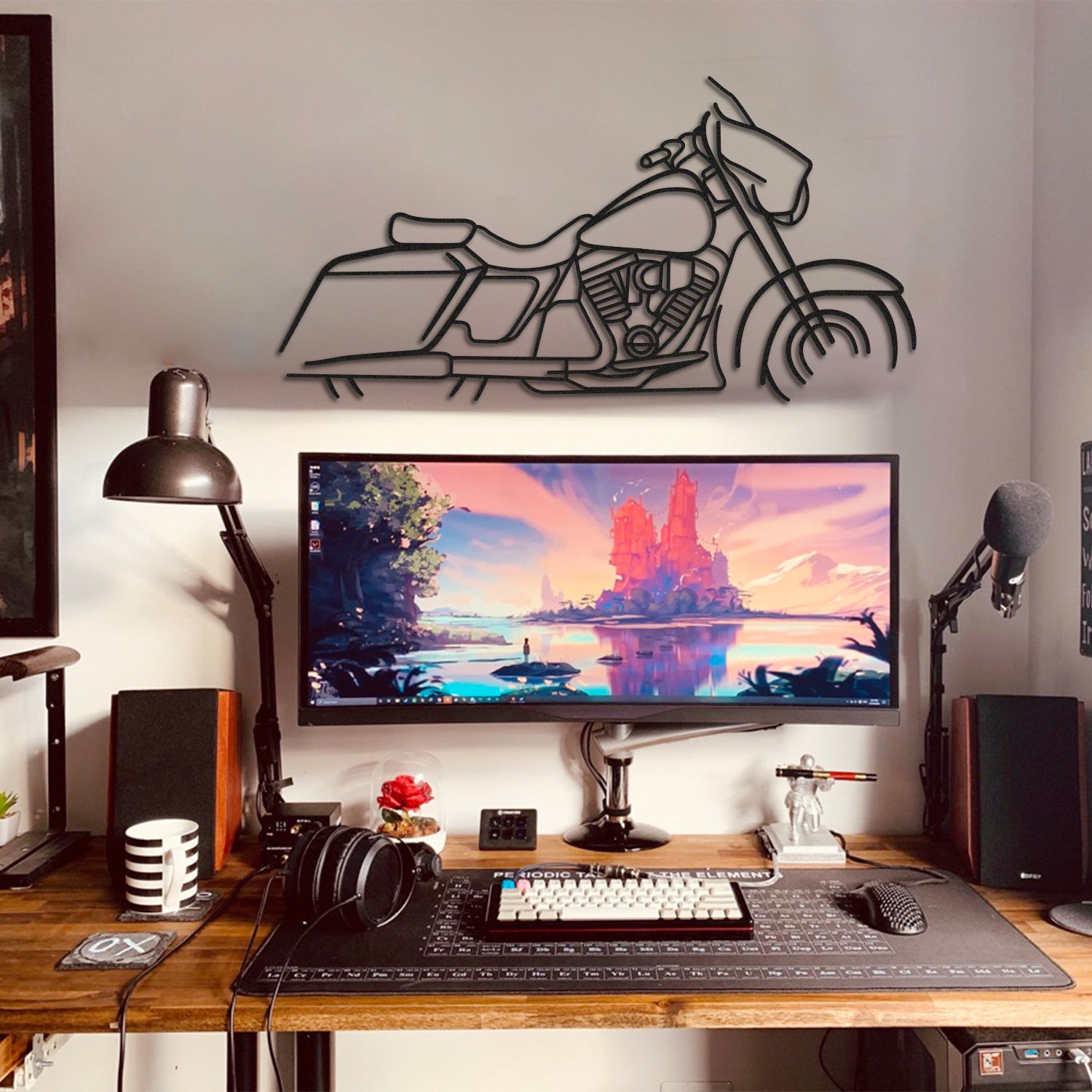 Harley Davidson Street Glide Metal Wall Art Lifted 1 Cm From Wall For 3D Effect