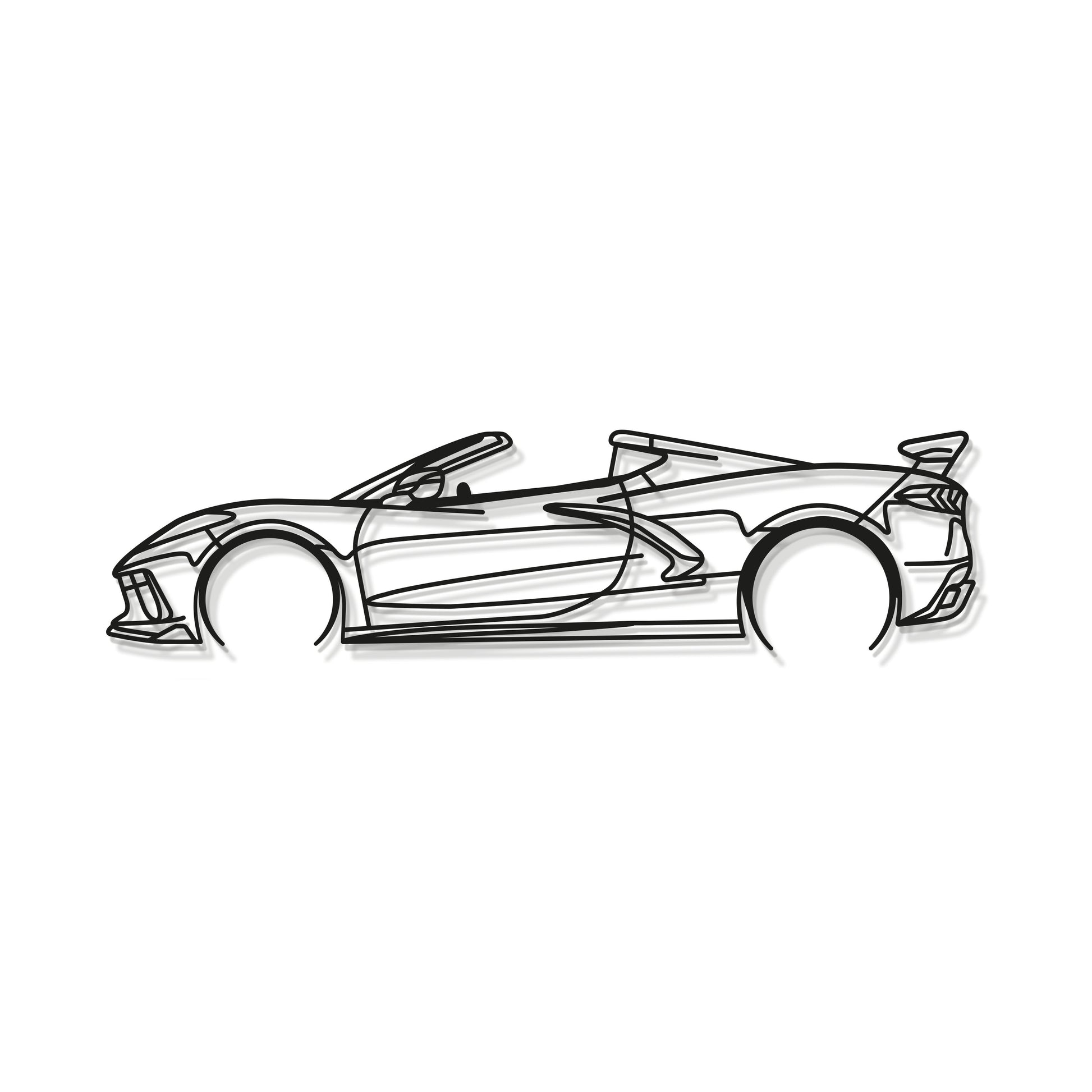 Laser cut steel Chevrolet Corvette C8 wall art perfect for performance car fans