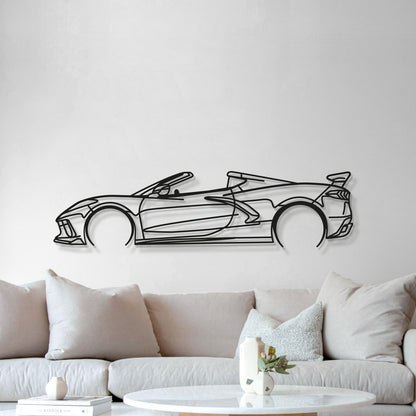 Chevrolet Corvette C8 detailed metal wall sculpture for living room display