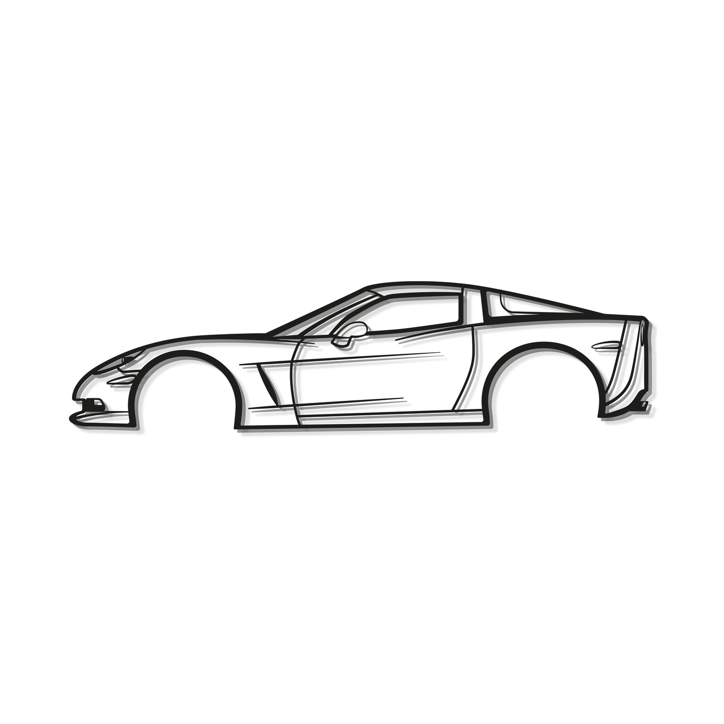 Industrial Style 2007 Chevrolet Corvette Z06 Metal Wall Decor Minimalist Silhouette